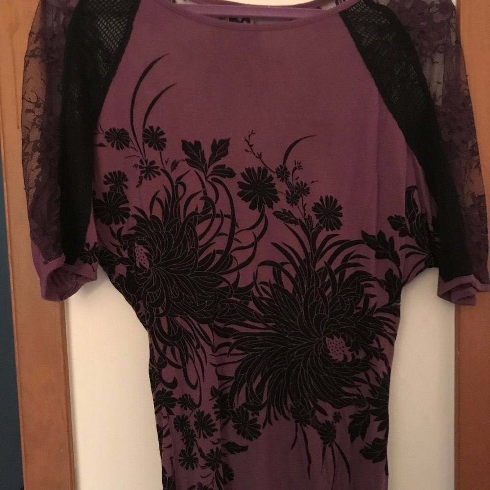 Free People Open Back Lace Shirt